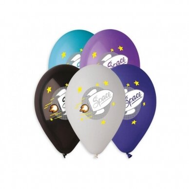 Premium helium balloons Space (rocket), 13" / 5 pcs.