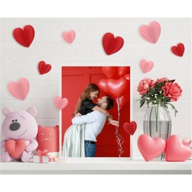 3D self-adhesive stickers Love is in the air - Hearts, mix, 12 pcs 2