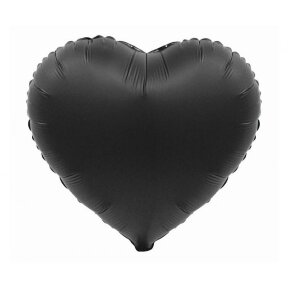 Foil balloon B&C "Heart", black matt, 18"