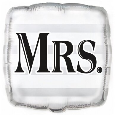 Unique MRS Wedding Square Foil Balloon, 18", Silver