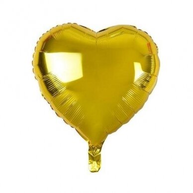 Foil balloon, heart, gold, 18"