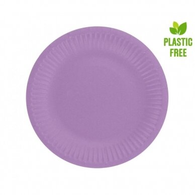 Paper plates Solid colour, lavender, 18 cm, 6 pcs