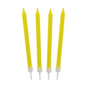 Birthday candles 10/10, yellow; 8,6 cm