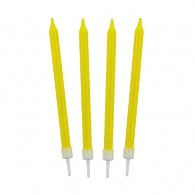 Birthday candles 10/10, yellow; 8,6 cm