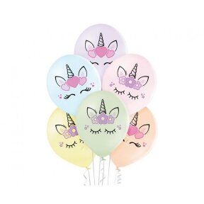 D11 balloons Unicorn Heads, 6 pcs.