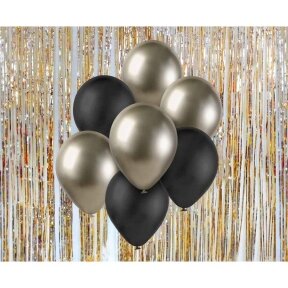 Balloon bouquet B&C, prosecco-black / 7 pcs