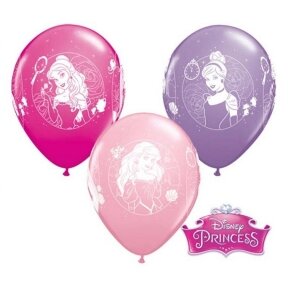 Balloon QL 12" with overprint "Disney Princess Camoes" , pastel mix special / 6 pcs