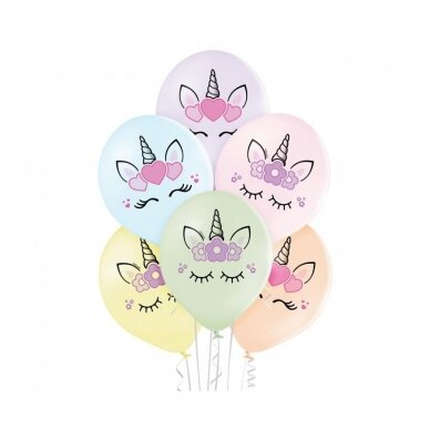 D11 balloons Unicorn Heads, 6 pcs.