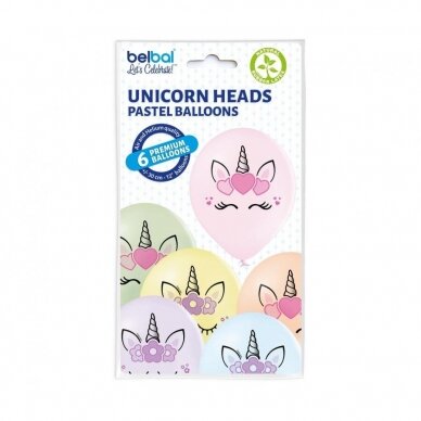 D11 balloons Unicorn Heads, 6 pcs. 1