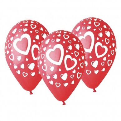 Premium Balloons "Hearts", 12" / 5 pcs