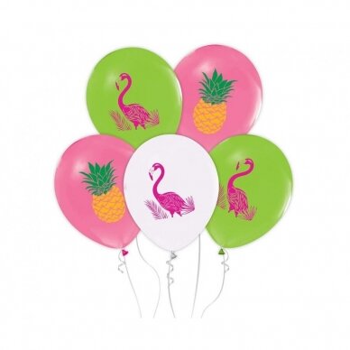 Balloons Flamingo & Pineapple, 12" / 5 pcs.