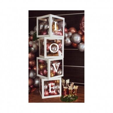 Balloon box set, 35 cm with printed letters LOVE / 4 pcs. 1