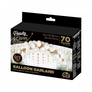 Balloon garland B&C, white and gold, 70 pcs 1