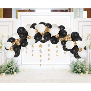 Balloon garland B&C, white, gold and black, 70 pcs 2