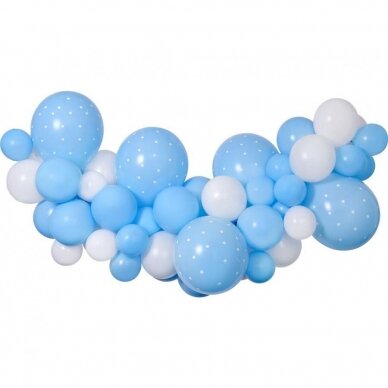 DIY balloon garland Baby Blue, 65 balloons + tape