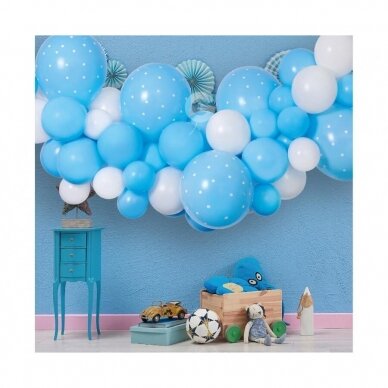 DIY balloon garland Baby Blue, 65 balloons + tape 1