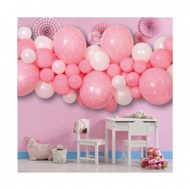 DIY balloon garland Baby Pink, 65 balloons + tape 1