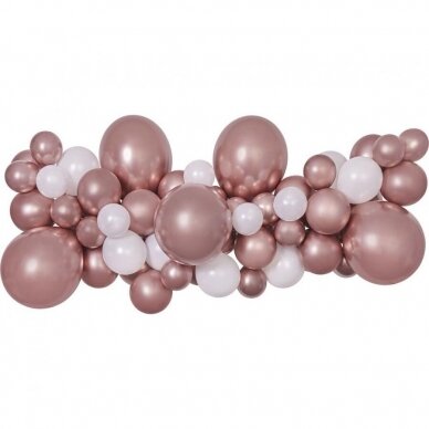 DIY balloon garland rose gold, 65 balloons + tape