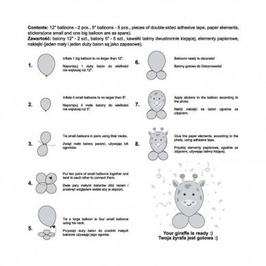 Balionų rinkinys pasidaryk pats "Linksma žirafa" 2