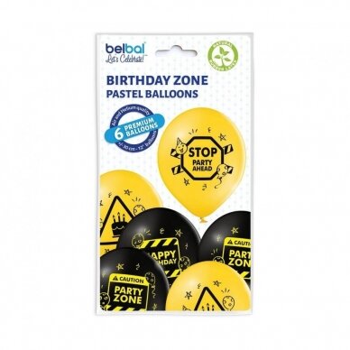 D11 balloon Birthday Zone Mix2 1C2S, 6 pcs 1