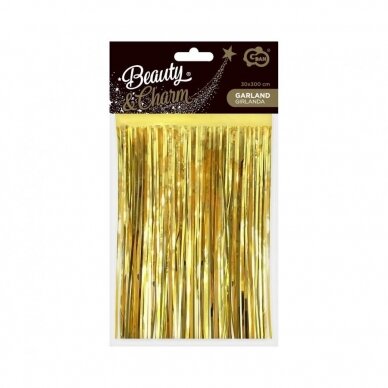 Decorative garland B&C, metallic fringes, gold 1