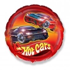 Folinis balionas ovalus su ralio mašinomis "Hot cars" (48 cm)