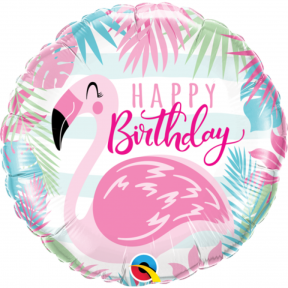 Foil Balloon Oval with Flamingos "Pink Flamingo" (46 cm)