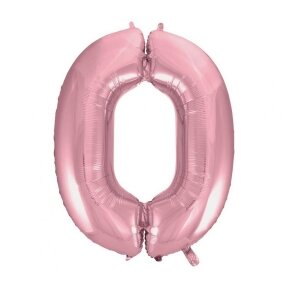 Foil balloon No 0, light pink, 92 cm