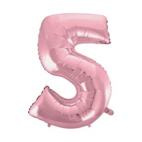 Foil balloon No 5, light pink, 92 cm