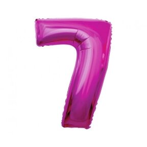 Foil balloon B&C digit 7, pink, 85 cm