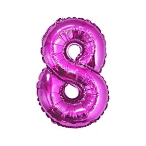 Foil balloon B&C digit 8, pink, 91 cm