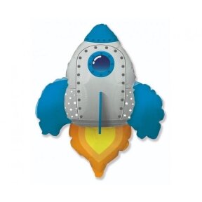 Foil balloon Rocket (blue), packed, FX, 24"