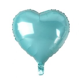 Foil balloon, heart, light blue, 18"