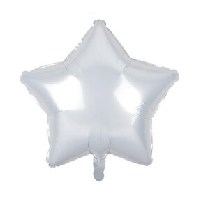 Foil balloon Star, white, 19"