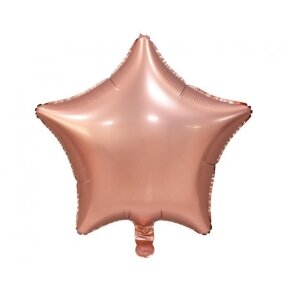 Foil balloon Star, mat rose gold, 19"