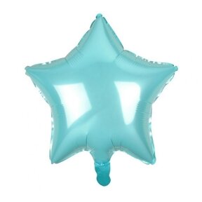 Foil balloon Star, light blue, 19"