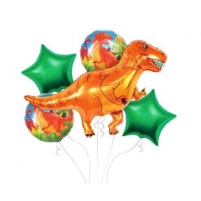 Foil balloons - Dino set, 5 pcs