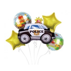 Foil balloon - Police set, 5 pcs