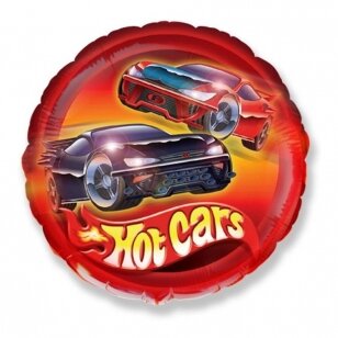 Folinis balionas ovalus su ralio mašinomis "Hot cars" (48 cm)