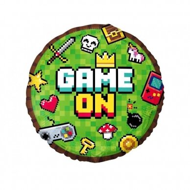 Folinis balionas ovalus kompiuteriniai žaidimai tema "Game On" (36cm)