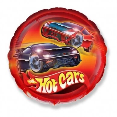 Foil Balloon 18" FX - "Hot Cars" (round shape)