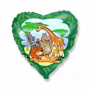 Foil balloon 18" FX - "Jungle animals"