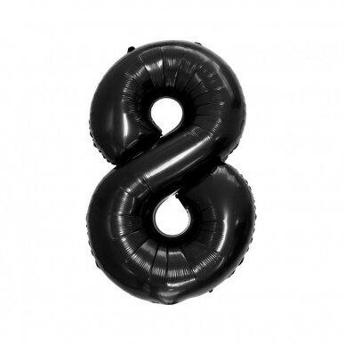 Foil balloon B&C digit 8, black, 92 cm