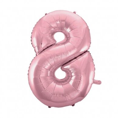 Foil balloon No 8, light pink, 92 cm