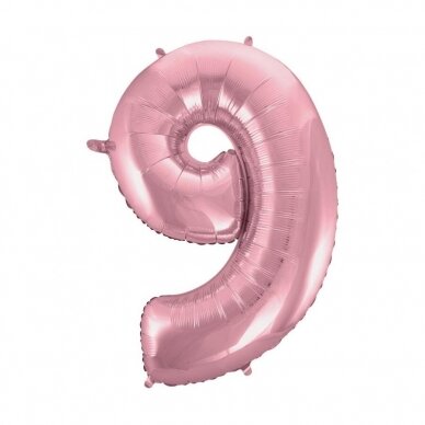 Foil balloon No 9, light pink, 92 cm