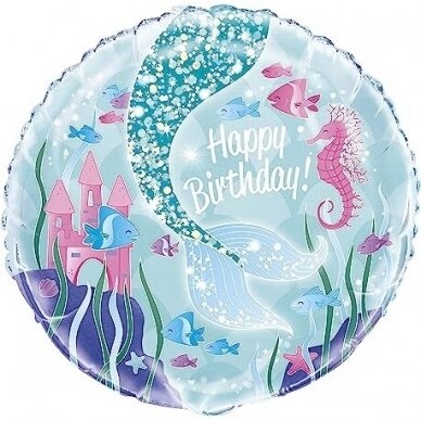 Unique Industries 18" Foil Mermaid Balloon, Multicolor