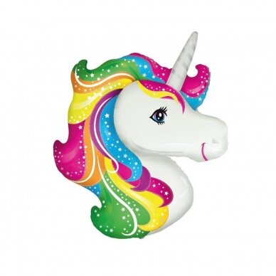 Foil balloon 24" FX Unicorn (head), packed