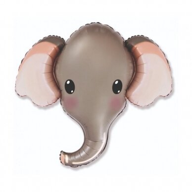 Foil balloon 24" FX - Little Elephant (grey), packed