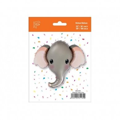 Foil balloon 24" FX - Little Elephant (grey), packed 1