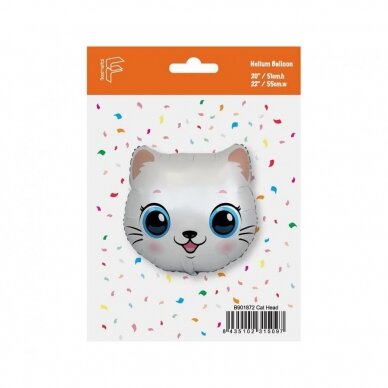 Foil balloon 24" FX - Cat (head), packed 1